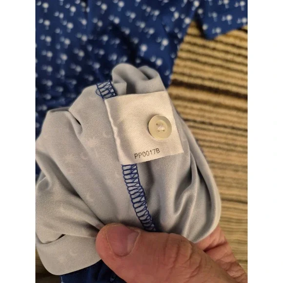 Rhoback Mens Blue South Carolina Palmetto Tree Crescent Performance Polo Shirt M - Picture 8 of 10